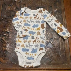 Animal print long sleeve onesie